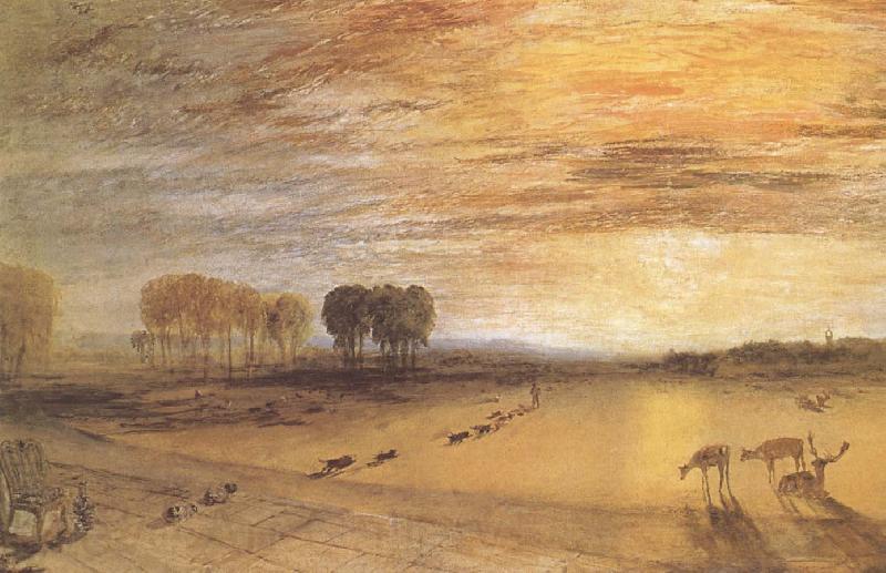 J.M.W. Turner Petworth Park,with Lord Egremont and his dogs France oil painting art